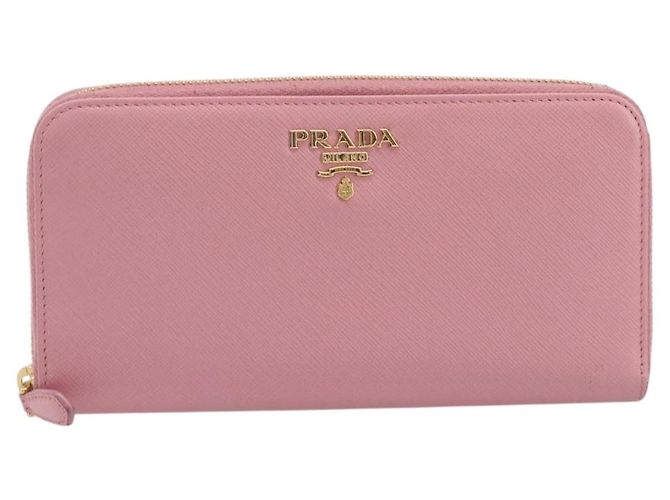 Saffiano Portafoglio lungo PRADA in pelle Safiano Pink Gold Auth 206818A Rosa D'oro - vista 13
