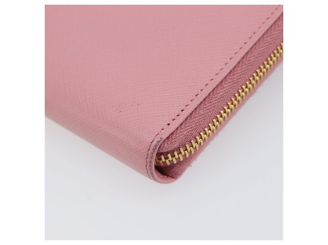 Saffiano Portafoglio lungo PRADA in pelle Safiano Pink Gold Auth 206818A Rosa D'oro - vista 14