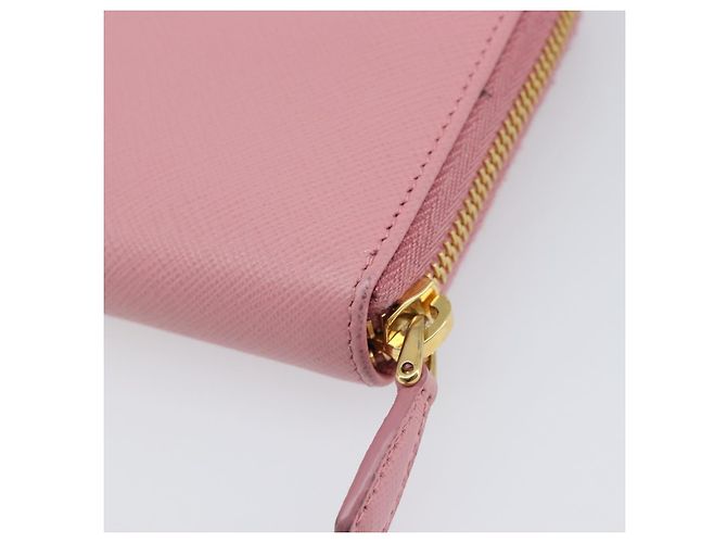 Saffiano Portafoglio lungo PRADA in pelle Safiano Pink Gold Auth 206818A Rosa D'oro - vista 16