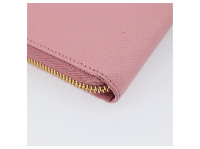 Saffiano Portafoglio lungo PRADA in pelle Safiano Pink Gold Auth 206818A Rosa D'oro - vista 17
