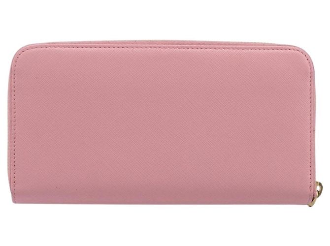 Saffiano Portafoglio lungo PRADA in pelle Safiano Pink Gold Auth 206818A Rosa D'oro - vista 2