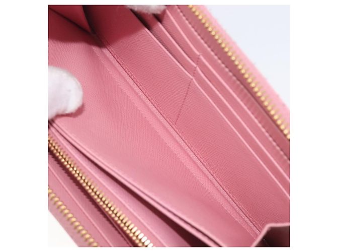 Saffiano Portafoglio lungo PRADA in pelle Safiano Pink Gold Auth 206818A Rosa D'oro - vista 25