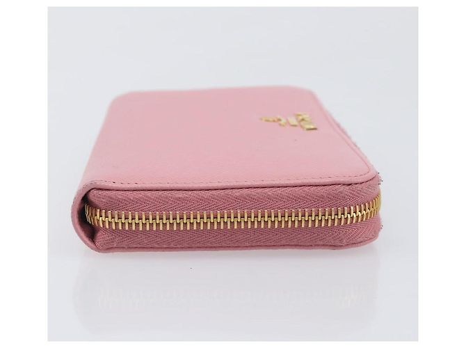 Saffiano Portafoglio lungo PRADA in pelle Safiano Pink Gold Auth 206818A Rosa D'oro - vista 3