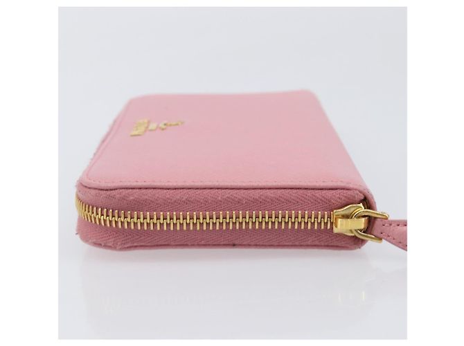 Saffiano Portafoglio lungo PRADA in pelle Safiano Pink Gold Auth 206818A Rosa D'oro - vista 4