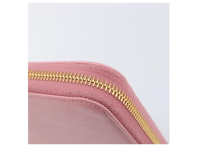 Saffiano Portafoglio lungo PRADA in pelle Safiano Pink Gold Auth 206818A Rosa D'oro - vista 8