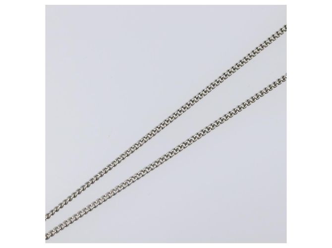Collana CHANEL Camelia Metallo Argento CC Auth 199739 - vista 12