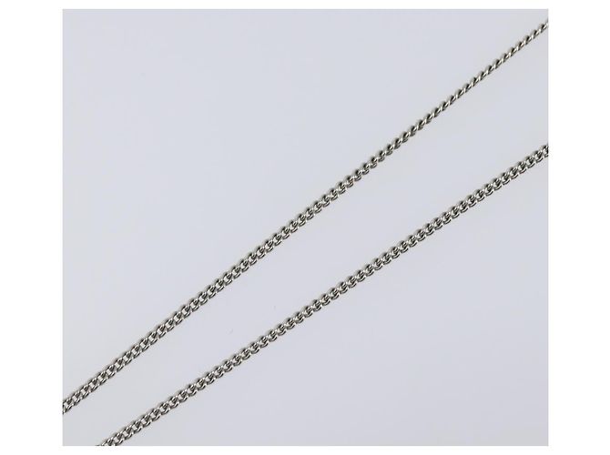 Collana CHANEL Camelia Metallo Argento CC Auth 199739 - vista 13