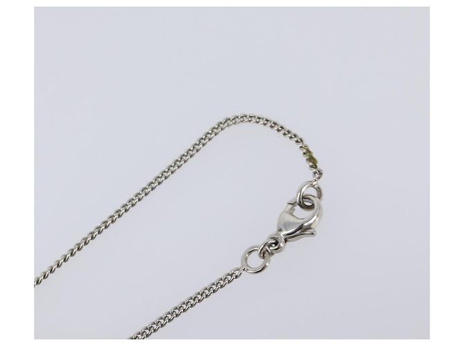 Collana CHANEL Camelia Metallo Argento CC Auth 199739 - vista 15