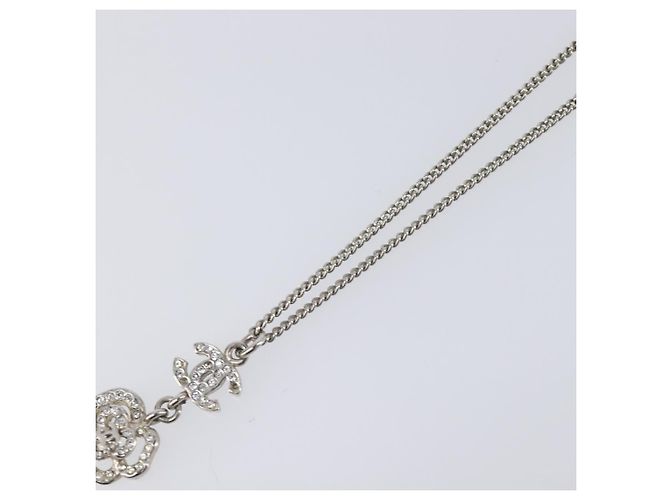 Collana CHANEL Camelia Metallo Argento CC Auth 199739 - vista 4