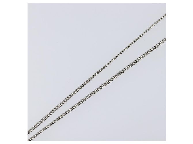 Collana CHANEL Camelia Metallo Argento CC Auth 199739 - vista 5