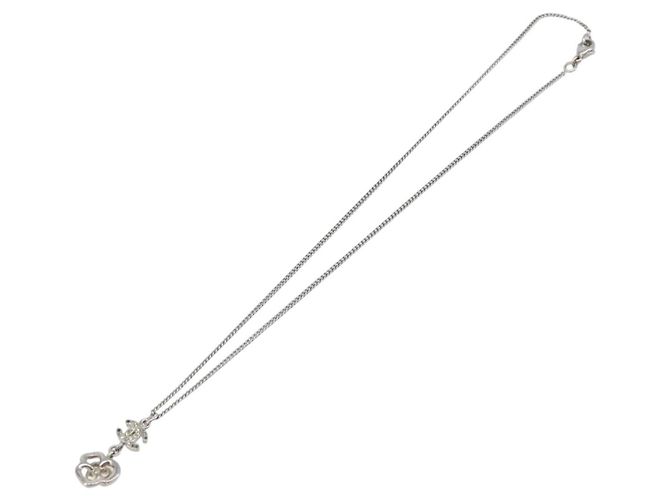 Collana CHANEL Camelia Metallo Argento CC Auth 199739 - vista 9