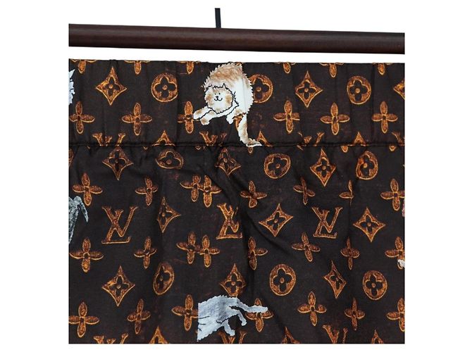 LOUIS VUITTON Catgram Shorts Hose Seide 40 Brown LV Auth BA15775SAM Braun - Ansicht 10