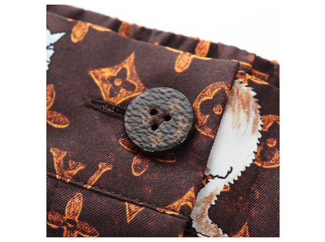LOUIS VUITTON Catgram Shorts Hose Seide 40 Brown LV Auth BA15775SAM Braun - Ansicht 15