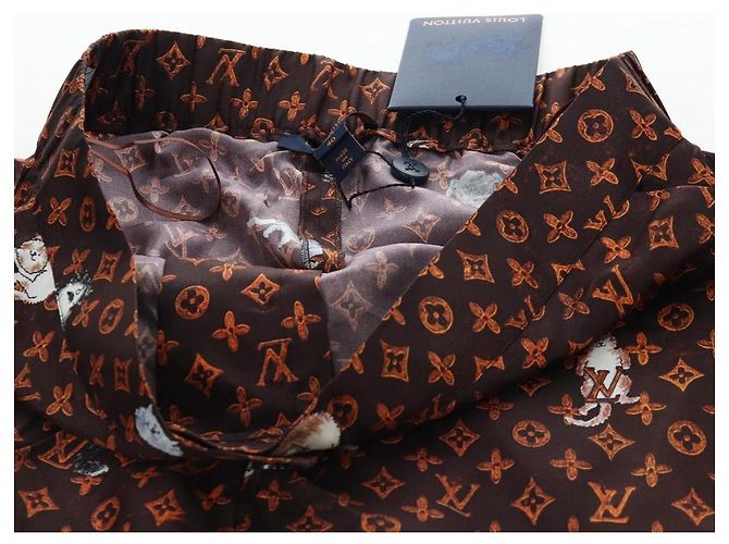 LOUIS VUITTON Catgram Shorts Hose Seide 40 Brown LV Auth BA15775SAM Braun - Ansicht 16
