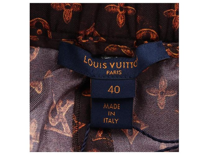 LOUIS VUITTON Catgram Shorts Hose Seide 40 Brown LV Auth BA15775SAM Braun - Ansicht 17