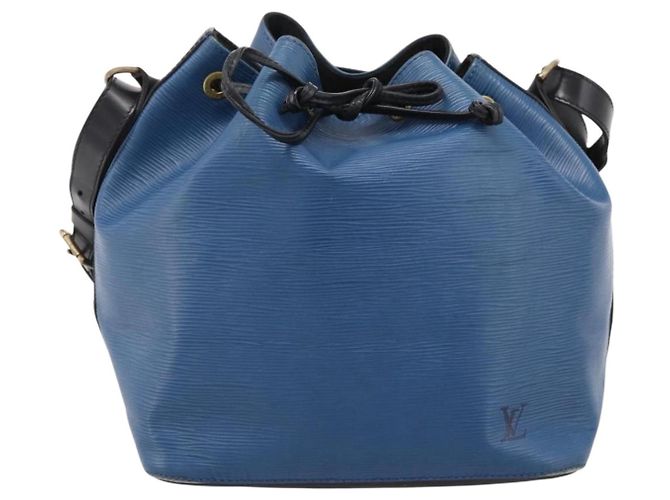 LOUIS VUITTON Borsa a tracolla Epi Petit Noe Nero Blu M44152 LV Auth 206620 - vista 13