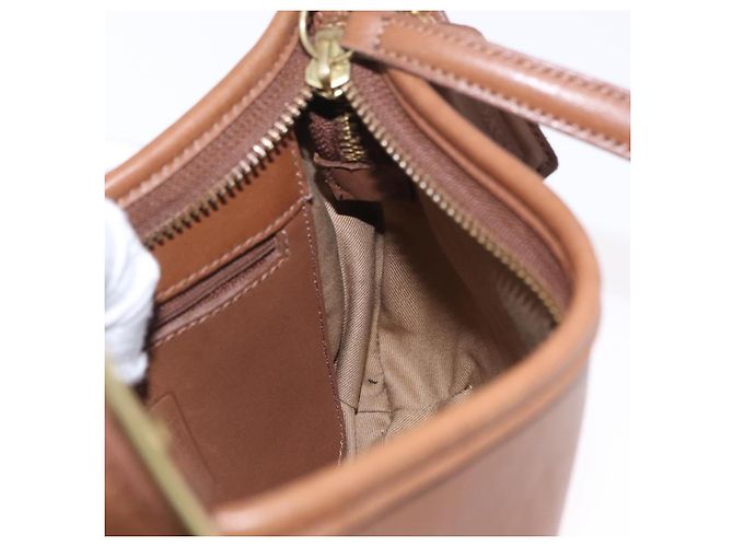 Borsa a mano Coach in pelle marrone e oro autentica 205368A D'oro - vista 22