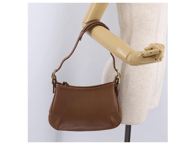 Borsa a mano Coach in pelle marrone e oro autentica 205368A D'oro - vista 25