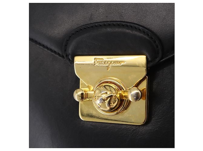 Borsa a mano Salvatore Ferragamo in pelle 2way Nero Oro Auth ar14300 D'oro - vista 18
