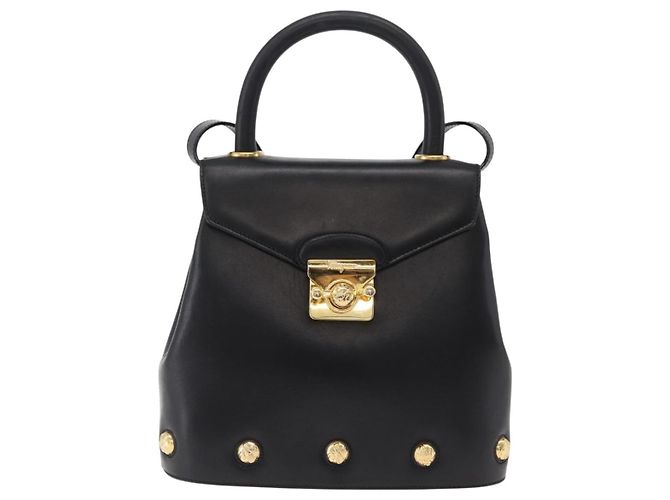 Borsa a mano Salvatore Ferragamo in pelle 2way Nero Oro Auth ar14300 D'oro - vista 2