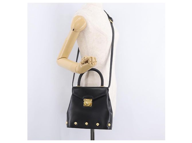 Borsa a mano Salvatore Ferragamo in pelle 2way Nero Oro Auth ar14300 D'oro - vista 28