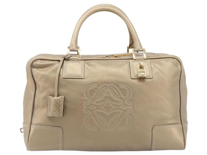 LOEWE Amazona 35 Handtasche Leder Gold Authentisch 204893A Golden - Ansicht 13