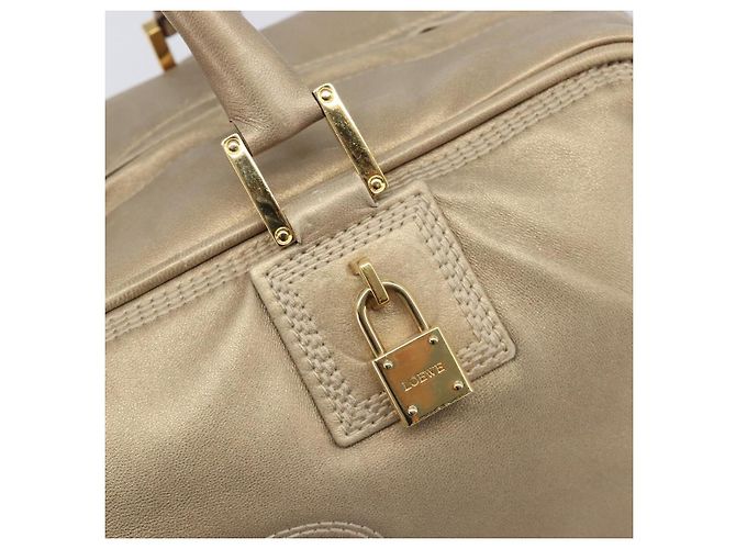 LOEWE Amazona 35 Handtasche Leder Gold Authentisch 204893A Golden - Ansicht 19