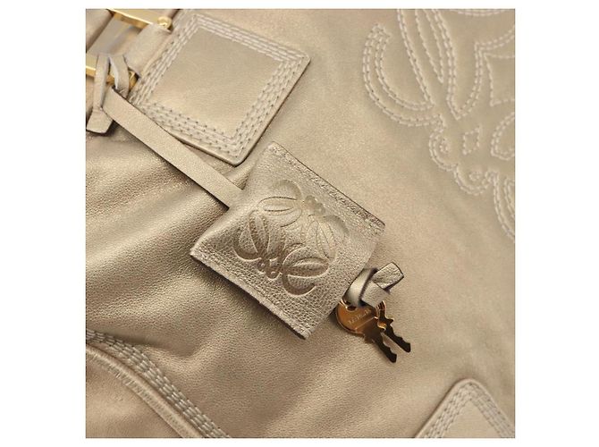 LOEWE Amazona 35 Handtasche Leder Gold Authentisch 204893A Golden - Ansicht 20