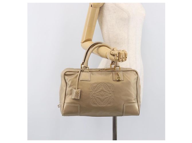 LOEWE Amazona 35 Handtasche Leder Gold Authentisch 204893A Golden - Ansicht 27