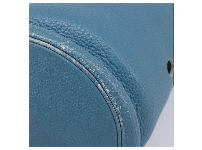 Hermès Bolsa de ombro HERMES Manjoire em couro azul claro prata Auth fm5461A - vista 11