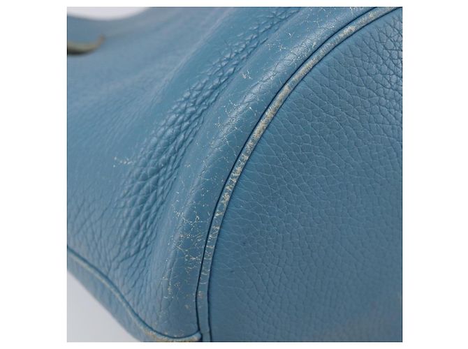 Hermès Bolsa de ombro HERMES Manjoire em couro azul claro prata Auth fm5461A - vista 12