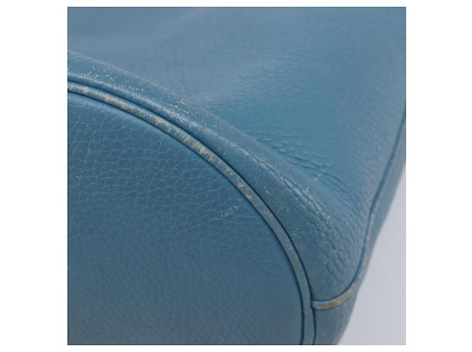 Hermès Bolsa de ombro HERMES Manjoire em couro azul claro prata Auth fm5461A - vista 13