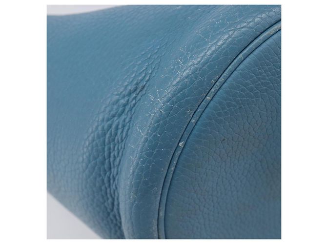Hermès Bolsa de ombro HERMES Manjoire em couro azul claro prata Auth fm5461A - vista 14