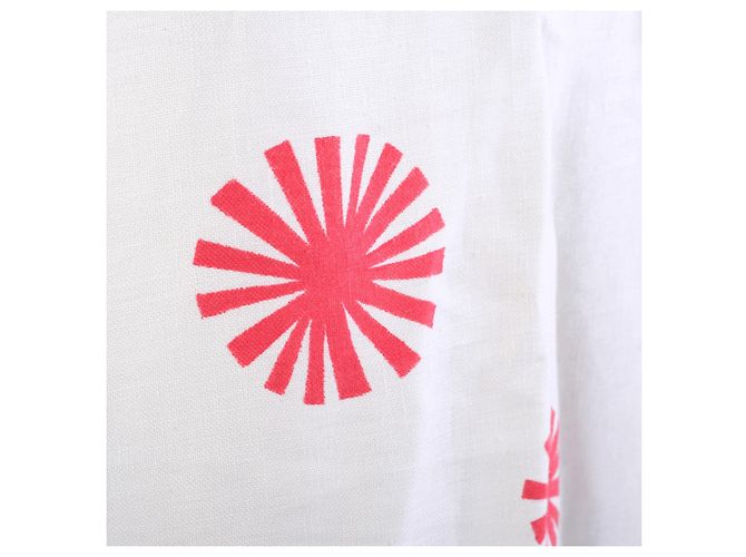 Autre Marque Falda maxi de lino Roberto Musso Graphic Sunburst Blanco - vista 4
