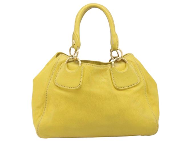 Borsa a mano Miu Miu in pelle Giallo Oro Auth am12779V D'oro - vista 2