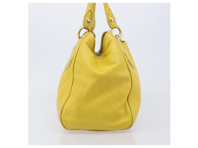 Borsa a mano Miu Miu in pelle Giallo Oro Auth am12779V D'oro - vista 4
