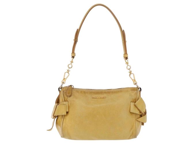 Borsa a tracolla Miu Miu in pelle Giallo Oro Auth 167727A D'oro - vista 13