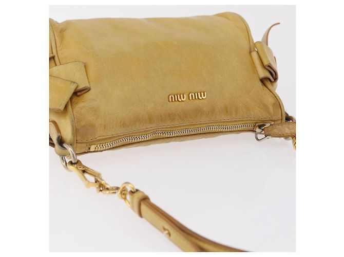 Borsa a tracolla Miu Miu in pelle Giallo Oro Auth 167727A D'oro - vista 7