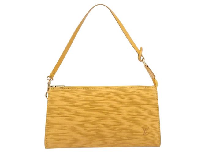 LOUIS VUITTON Epi Pochette Accessoires Pouch Yellow M52989 LV Auth 206757V Giallo - vista 13