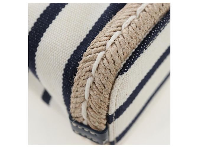 PRADA Pochette a spalla con catena Canvas Navy Gold Auth LN217M D'oro Blu navy - vista 13