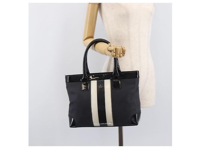 GUCCI Tote Bag Canvas Schwarz Gold 002 1119 Auth 207412 Golden - Ansicht 24