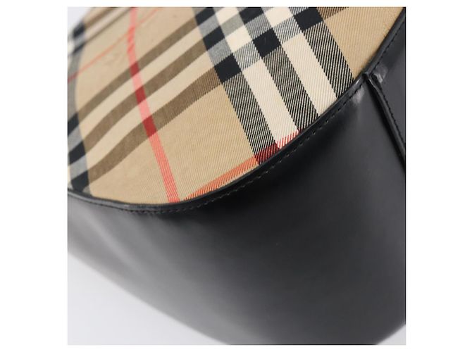 Sac à épaule Burberrys Nova Check Canvas Beige Silver Auth 207696A Argenté - vue 13