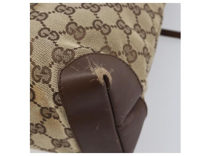 Borsa Tote GUCCI GG Canvas Beige Silver 28893 Auth 205452 Argento - vista 12