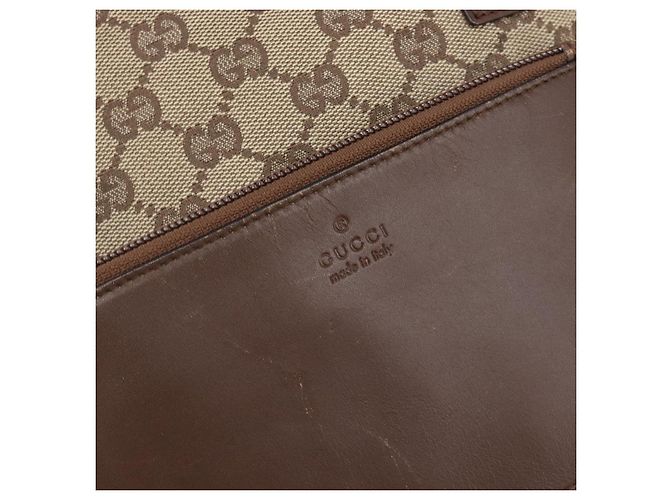 Borsa Tote GUCCI GG Canvas Beige Silver 28893 Auth 205452 Argento - vista 16