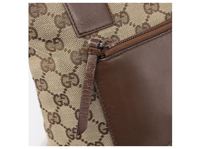 Borsa Tote GUCCI GG Canvas Beige Silver 28893 Auth 205452 Argento - vista 17
