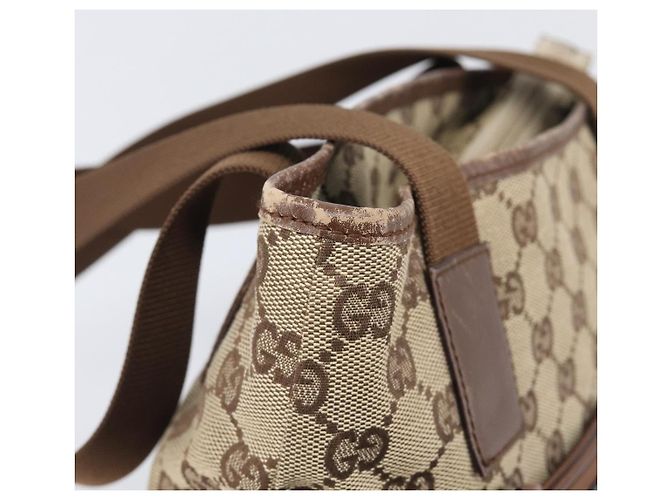 Borsa Tote GUCCI GG Canvas Beige Silver 28893 Auth 205452 Argento - vista 18