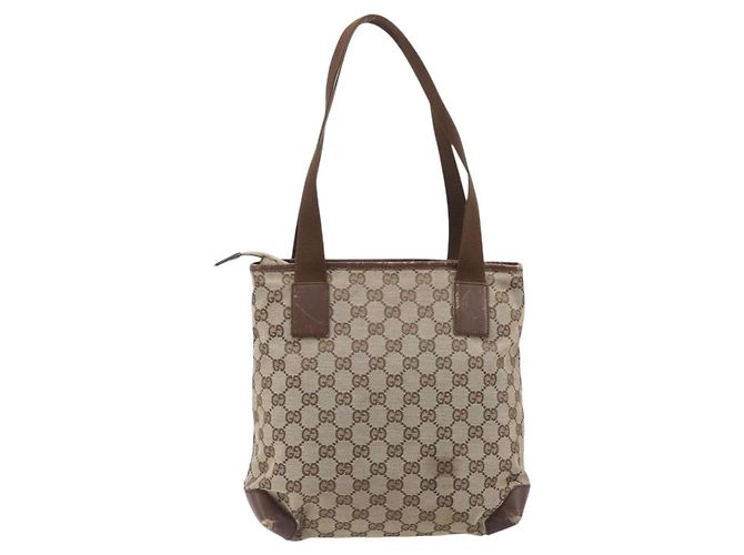 Borsa Tote GUCCI GG Canvas Beige Silver 28893 Auth 205452 Argento - vista 3