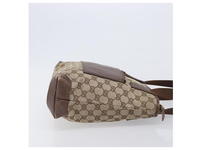 Borsa Tote GUCCI GG Canvas Beige Silver 28893 Auth 205452 Argento - vista 4