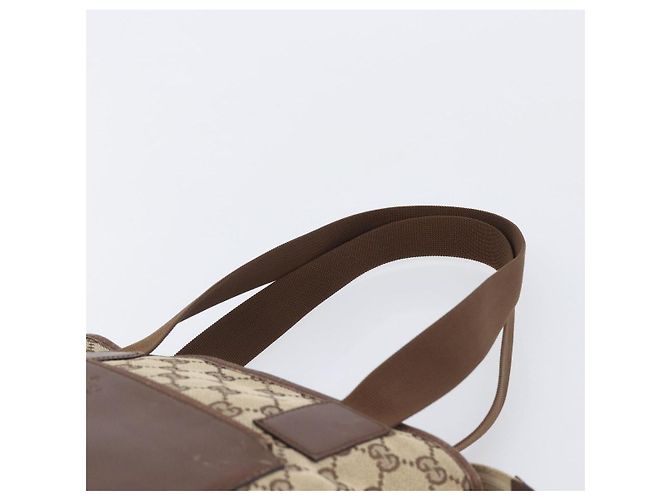 Borsa Tote GUCCI GG Canvas Beige Silver 28893 Auth 205452 Argento - vista 8