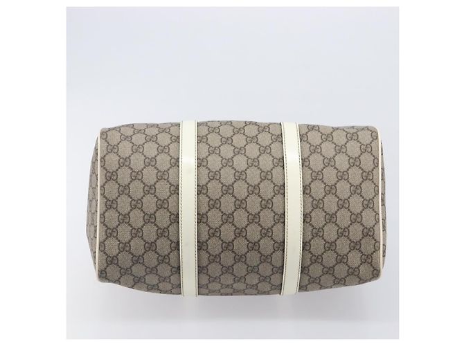Borsa a mano GUCCI GG Supreme PVC Beige Tono Oro 193603 Auth 207350V - vista 10